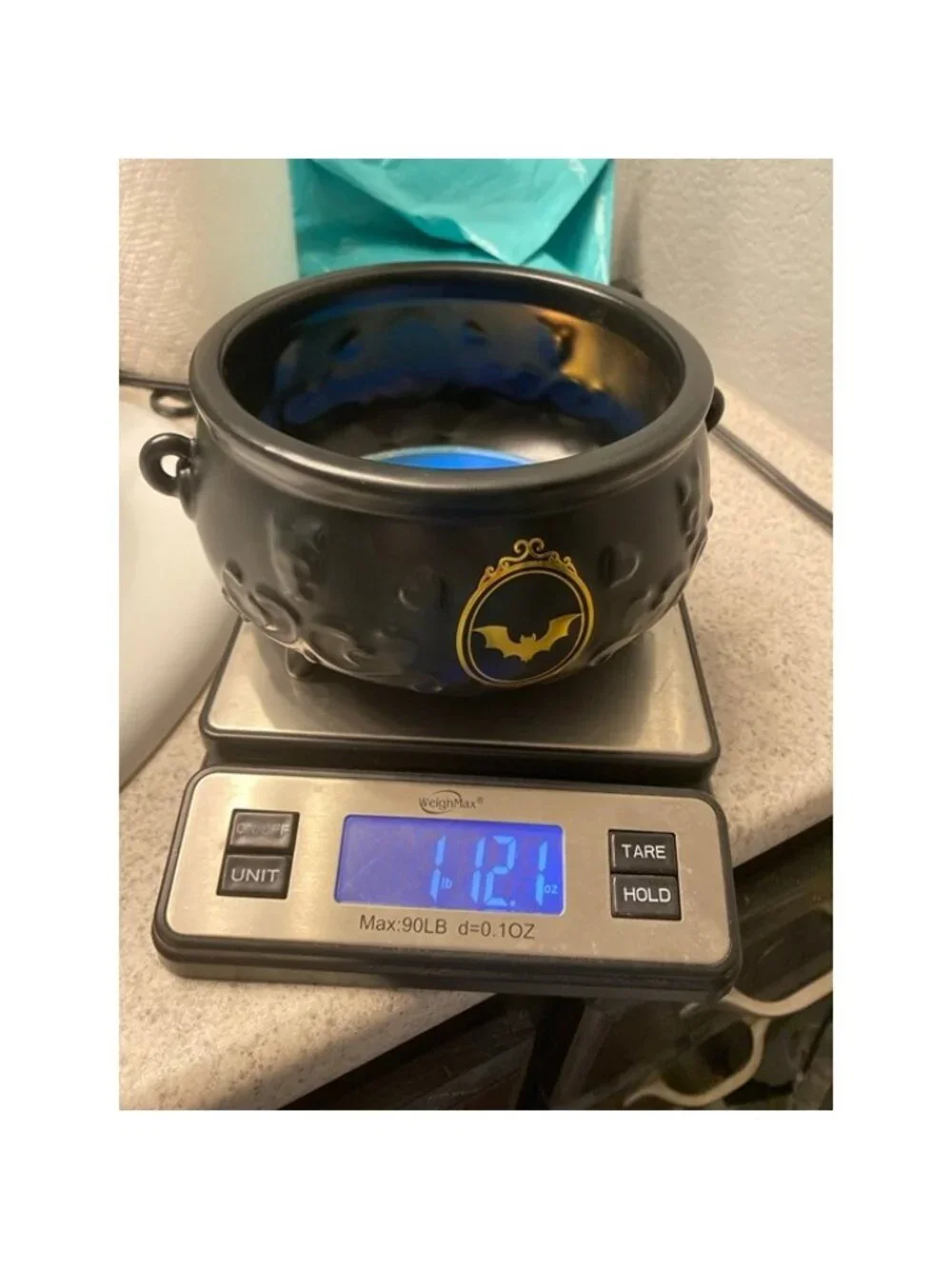 BBW Halloween Witch Cauldron Mirror Tray Candy Bowl Vanity Organizer Matte Black